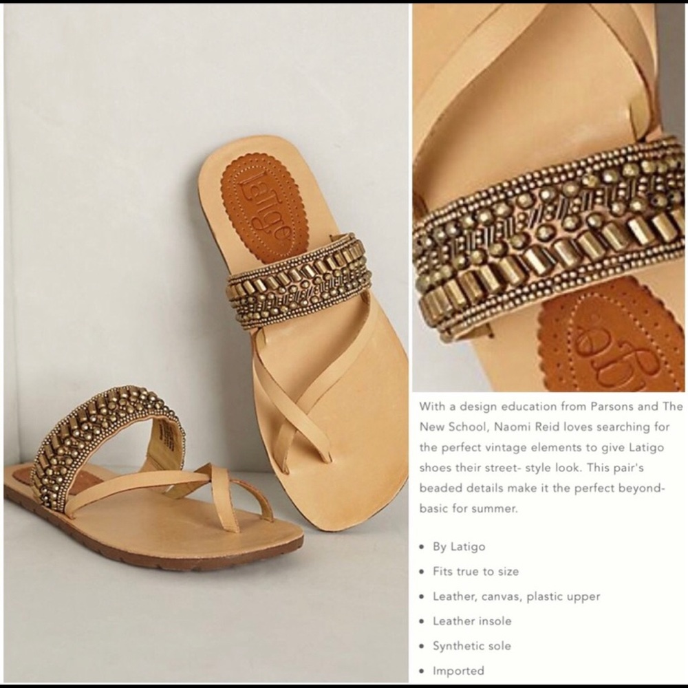 Anthropologie Latigo Merimbula Beaded Sandals